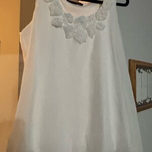 Maurices White Top with Subtle Floral Design